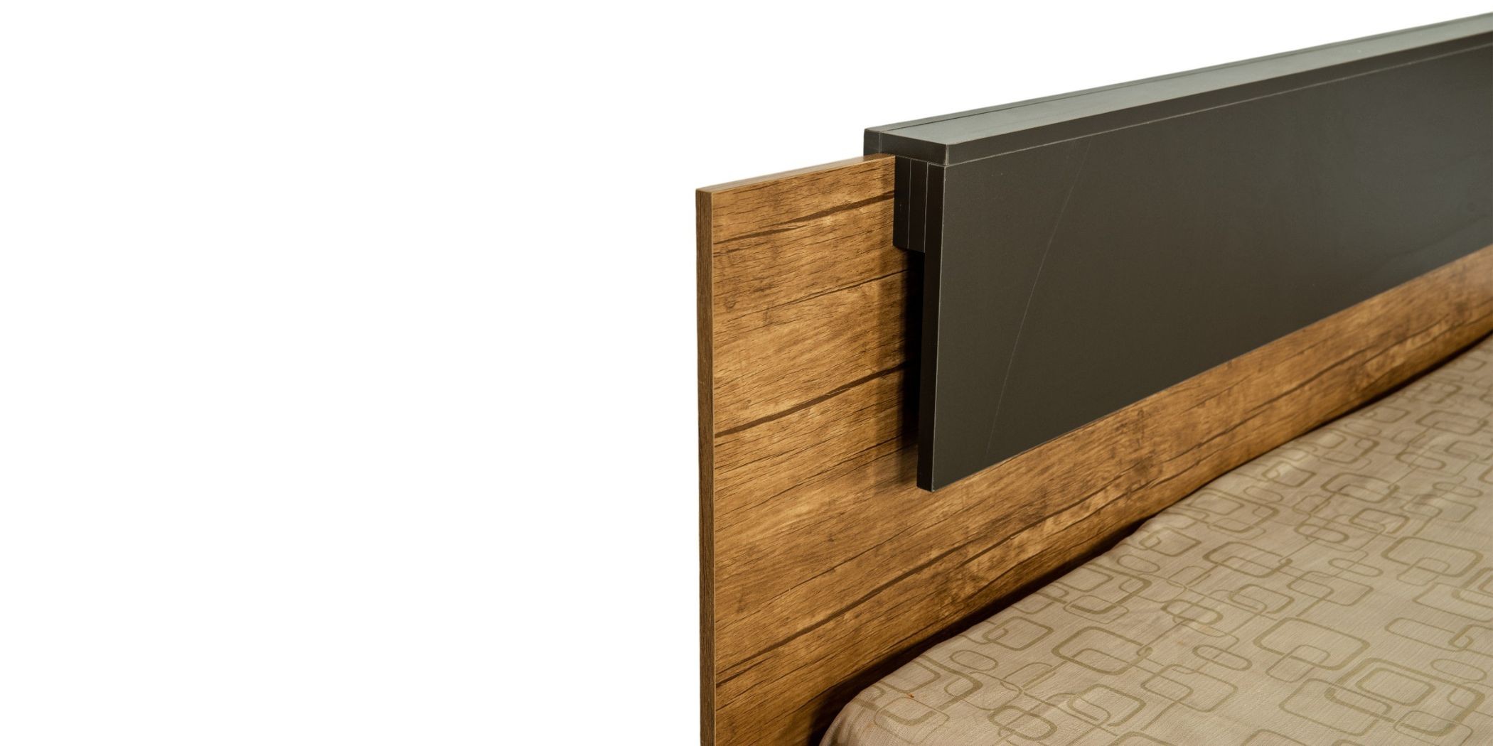 Vecelo Bed 180x200 cm MDF With Opera Brown & Black