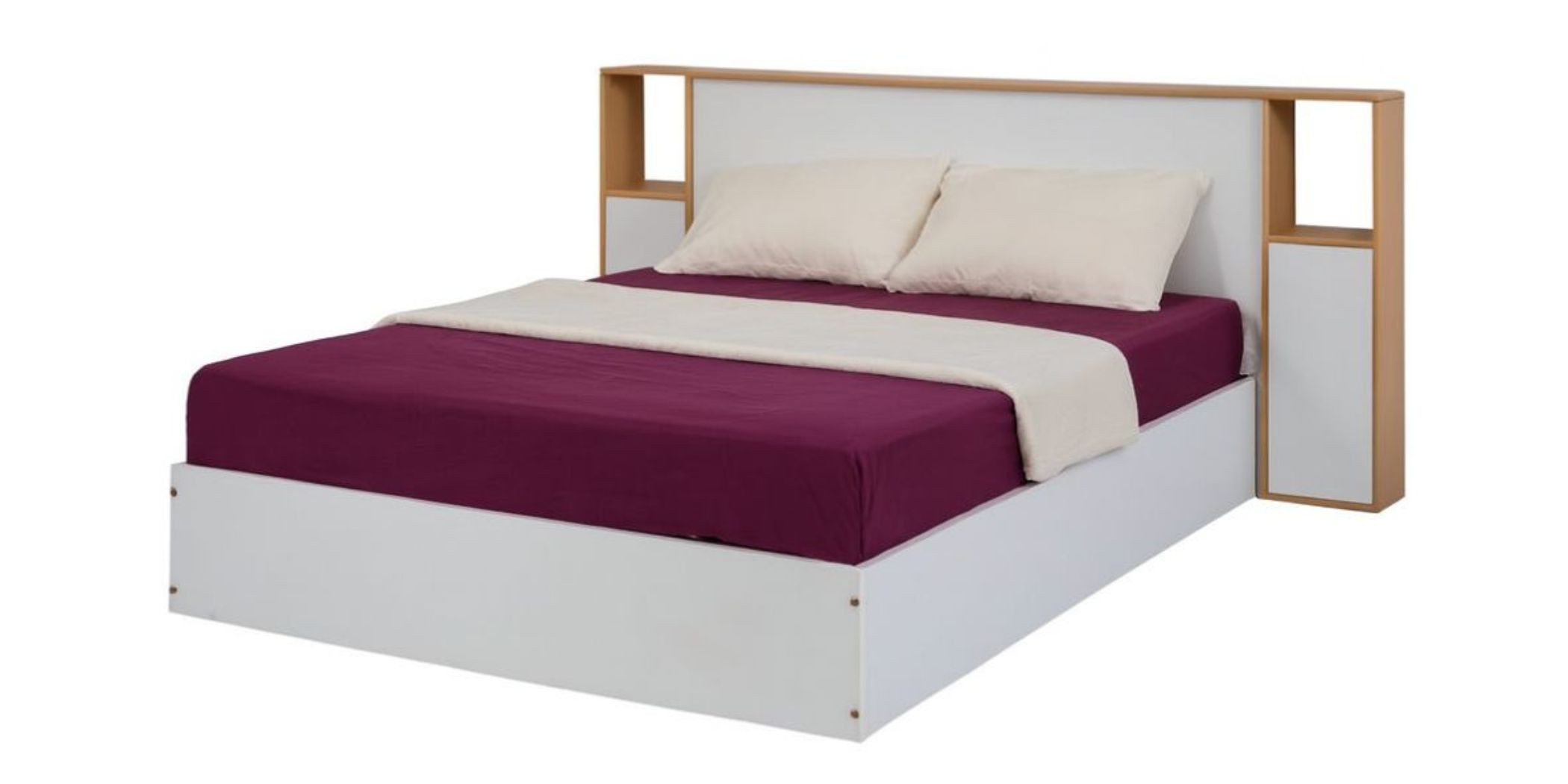 Casablanca Bed 150x190 cm Golden Oak & White MDF