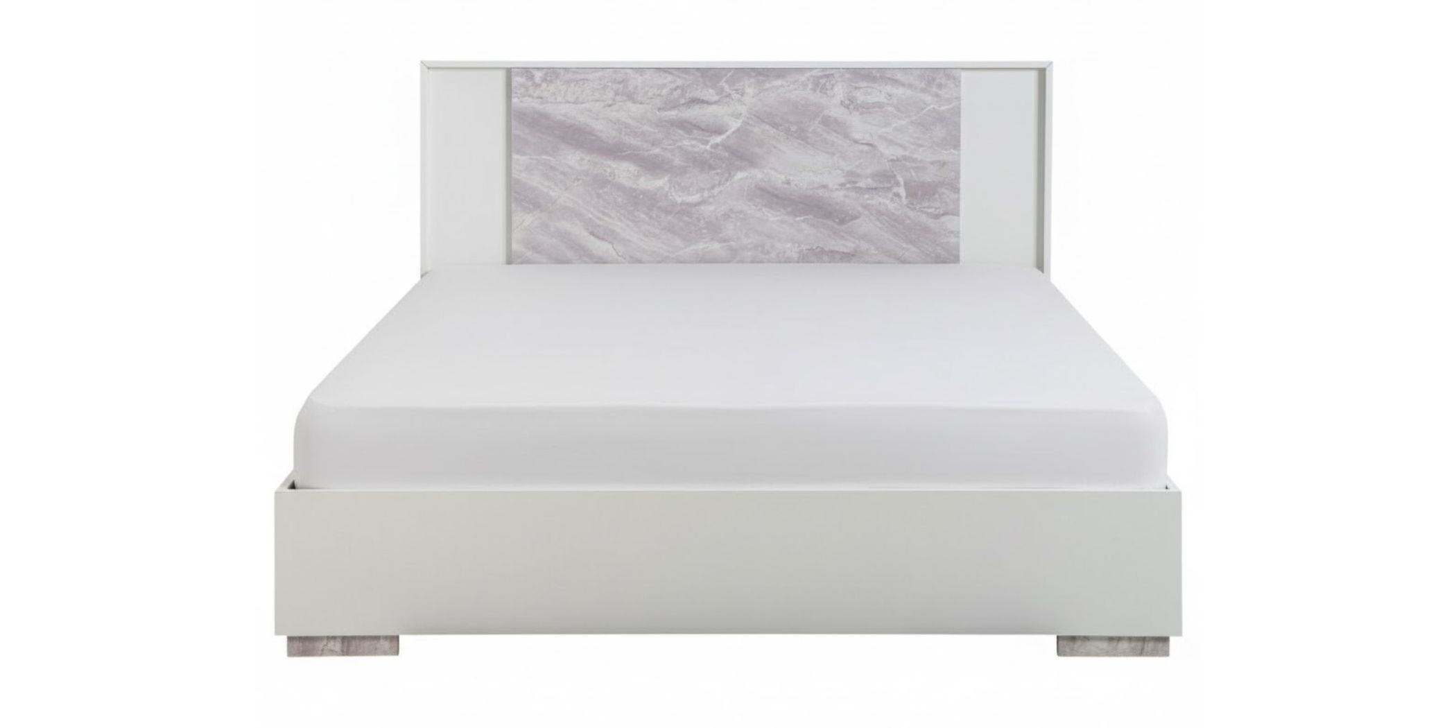 Sofia Bed 160x200 cm Gold Marble And White
