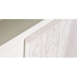 Sofia Bed 160x200 cm Gold Marble And White