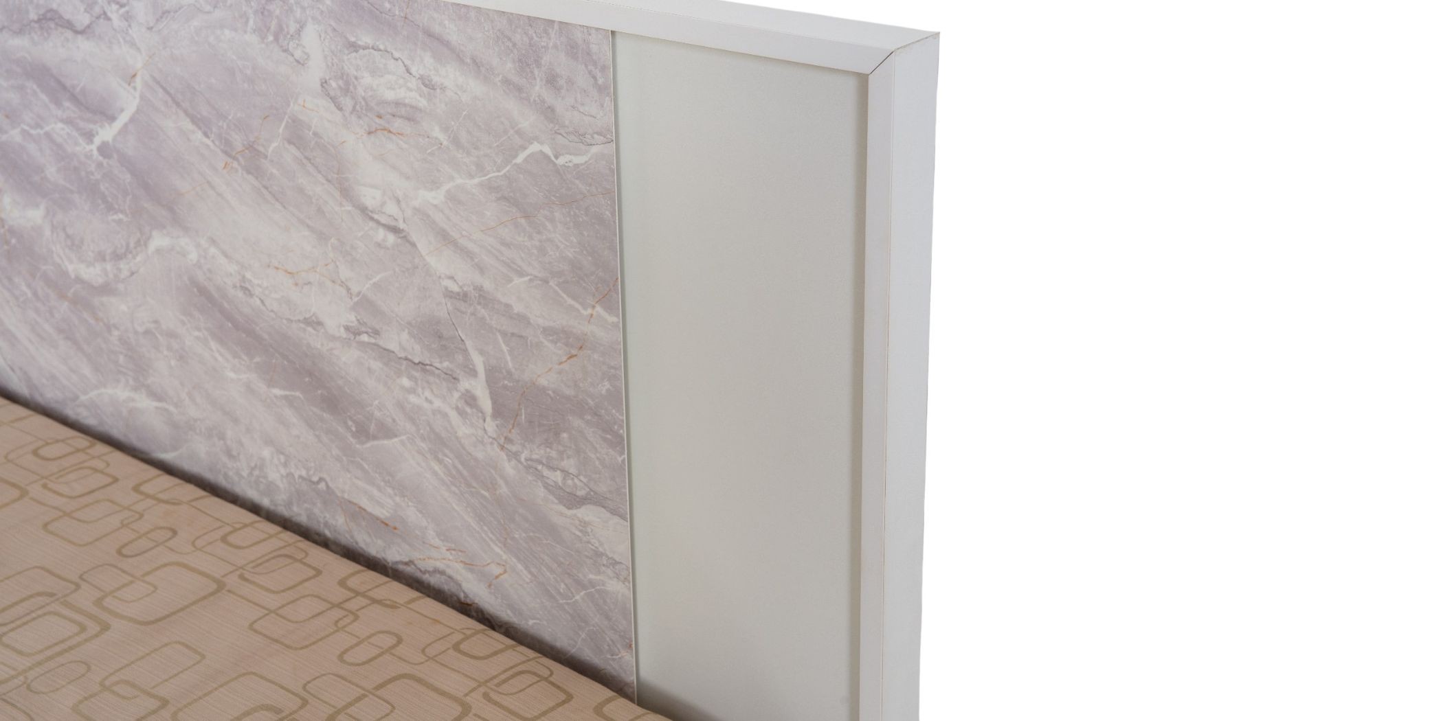 Sofia Bed 160x200 cm Gold Marble And White