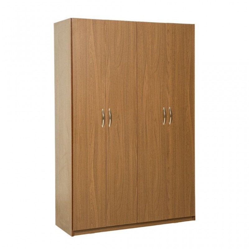 Brazilia Wardrobe 4 Doors Dark Teak Hydrofuge Particle Board