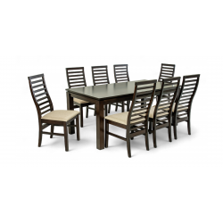 Legenda Table and 8 Chairs Cappuccino Rubberwood