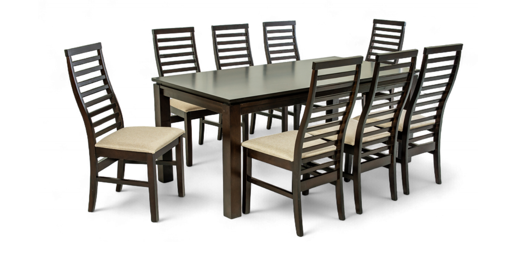 Legenda Table and 8 Chairs Cappuccino Rubberwood