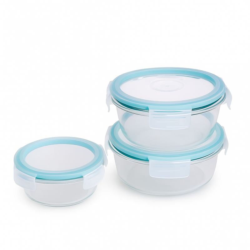 Westinghouse WCFC003606A 3pcs Round Glass Food Container Set