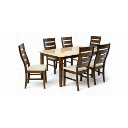 Sheena Table and 6 Chairs Dark Walnut