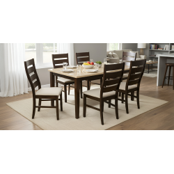 Sheena Table and 6 Chairs Dark Walnut
