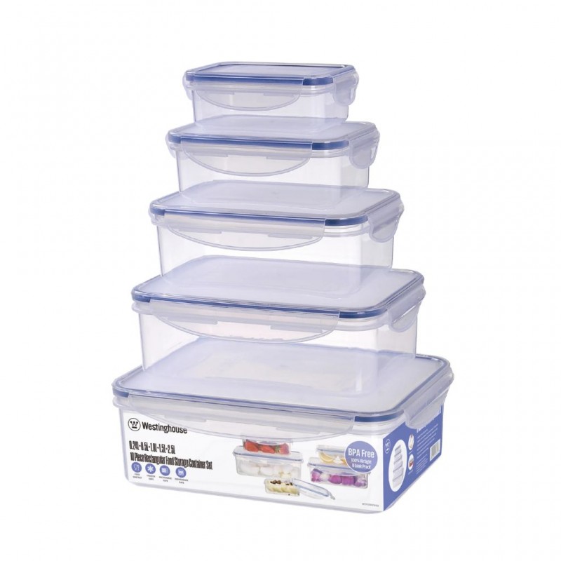 Westinghouse WCFC002510A- 0.24L+0.5L+1L+1.5L+2.5L Recangular Food Storage Box