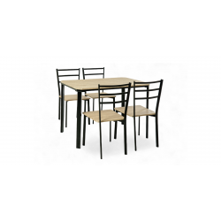 Rugga Table and 4 Chairs Metal/MDF