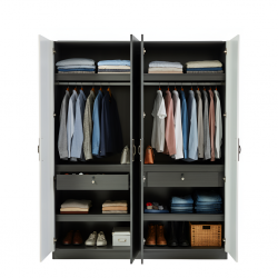 Hugo Wardrobe 4 Doors Dark Grey