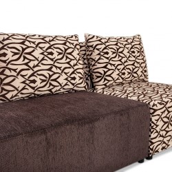 Tola Corner LHF Chaise+2S Armless+Otto Fabric Brown
