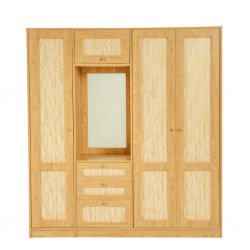 Luma Wardrobe 4 Doors & 3 Drawers in Melamine MDF