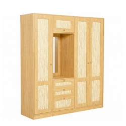 Luma Wardrobe 4 Doors & 3 Drawers in Melamine MDF