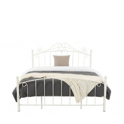 Britney Bed 180x200 cm White Metal