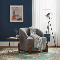 Curve Occasional Chair Fabric Grey Amigo