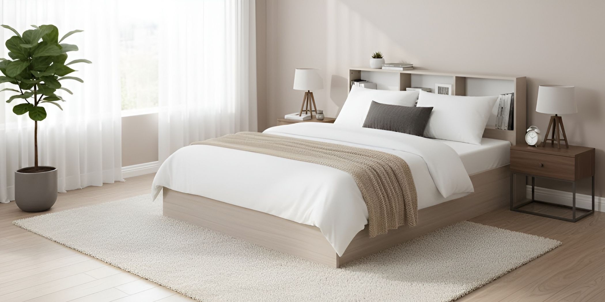 Curtis Bed 160x200 cm Maple Grey In MDF