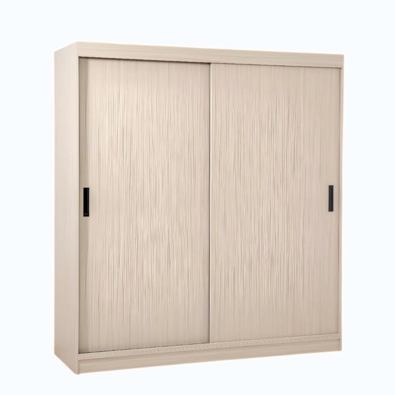 Curtis Wardrobe 2 Doors Sliding Maple Grey In MDF