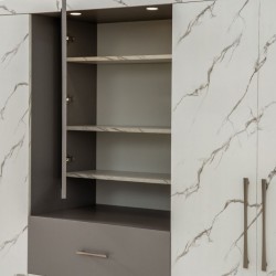 Venicia Wardrobe 4 Doors & 3 Drawers With Spot Light In MDF/Plywood