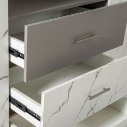 Venicia Wardrobe 4 Doors & 3 Drawers With Spot Light In MDF/Plywood