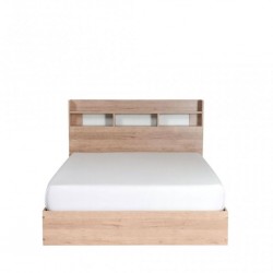 Sapphire Bed 180x200 cm With Shelves MDF Red Oak