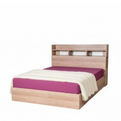 Sapphire Bed 180x200 cm With Shelves MDF Red Oak