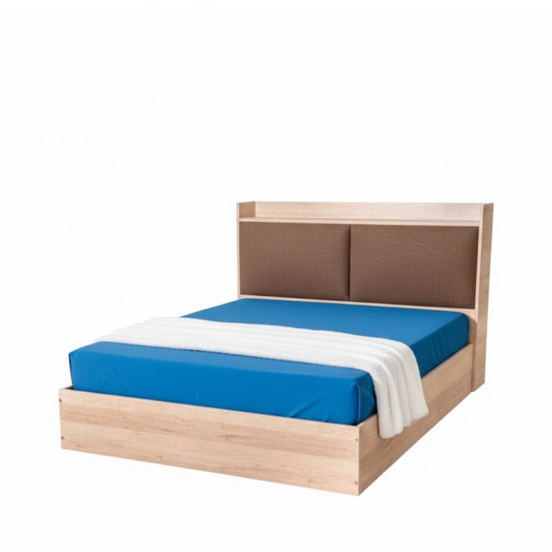 Diamond Bed 180x200 cm Upholstered MDF Red Oak