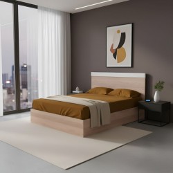 Ruby Bed 150x190 cm MDF Red Oak