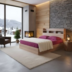 Sapphire Bed 180x200 cm With Shelves MDF Red Oak
