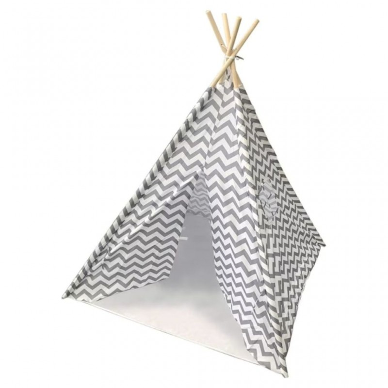Grey And White Wave Stripe 130Cm Tall Indian Tent K-2113