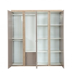 Garnelia Wardrobe 4 Doors Relic Oak & Smoky MDF/Particle Board