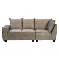 Hunter Corner W/Storage Ottoman Fabric Brown