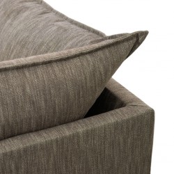 Hunter Corner W/Storage Ottoman Fabric Brown