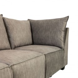 Hunter Corner W/Storage Ottoman Fabric Brown