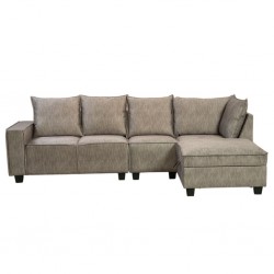 Hunter Corner W/Storage Ottoman Fabric Brown