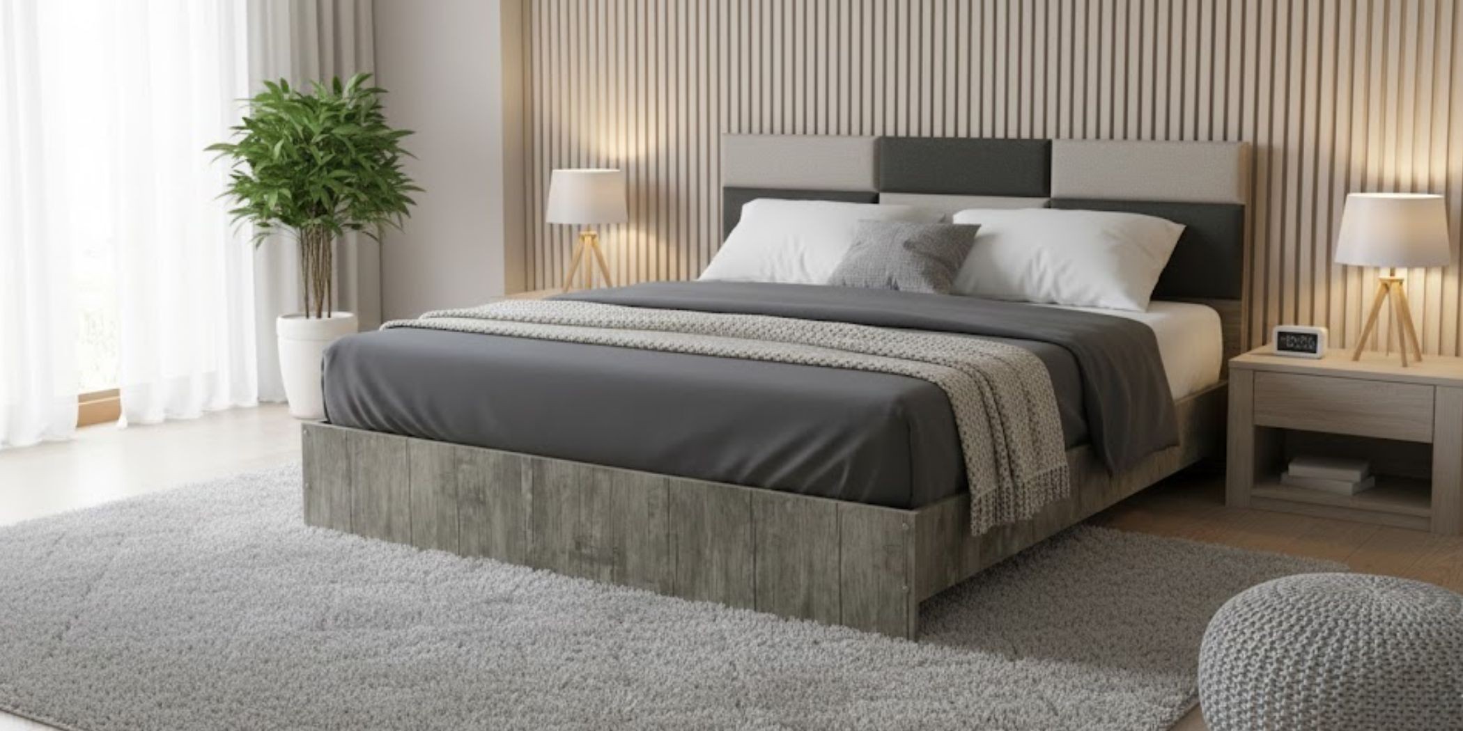 Ardmore Bed 160x200 cm Antique Light Beige & Brown