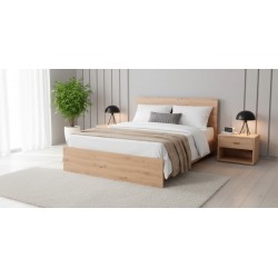 Brazilia Bed 150x190 cm Light Oak Hydrofuge Particle Board