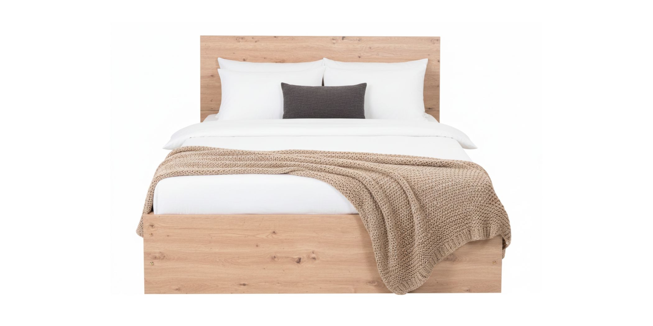 Brazilia Bed 150x190 cm Light Oak Hydrofuge Particle Board