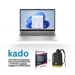 HP 15 Core i7-1355U Natural Silver B0BP1EA & Free ZoneAlarm Extreme Security + Volkano Splash 15.6” Laptop Backpack Char/Gold