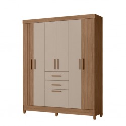 Malta Wardrobe 7 Doors & 2 Drawers Oak/Fendi