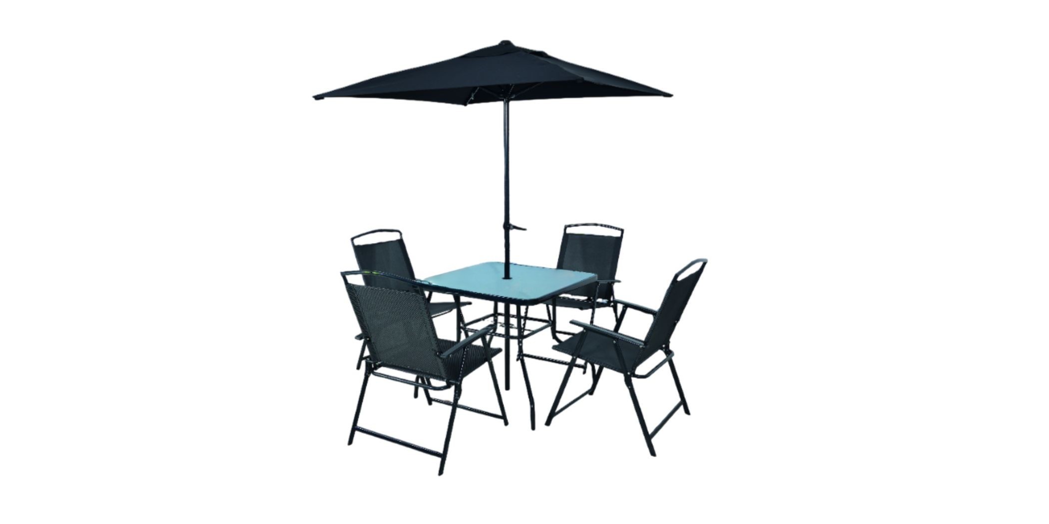 Deon Table & 4 Chairs With Umbrella