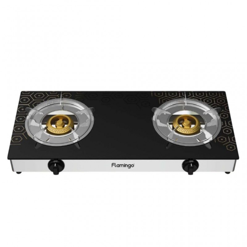 Flamingo FL420GC-Design 1 - 2 Burner Glass Top Gas Stove "O"