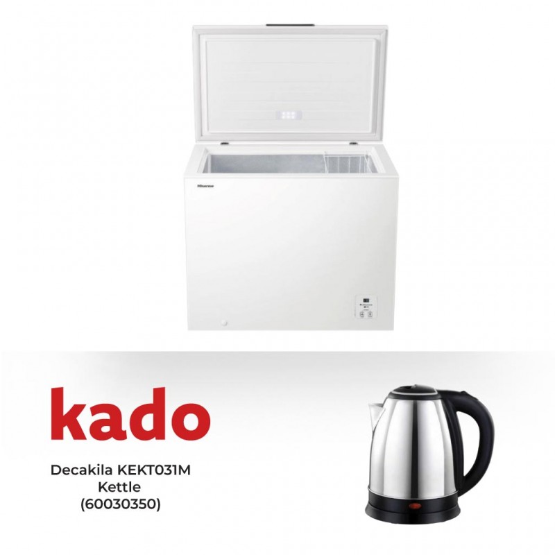 Hisense FC124D4AWE Freezer & Free Decakila KEKT031M Stainless Steel Kettle