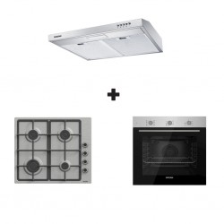 Ocean OHGR64IPROLSV Built-in Hob + Ocean OOER69ICFCEZ Built-in Oven + Ocean OCSCHV64ICEZ Cooker Hood