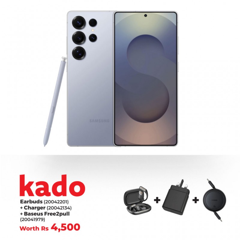 Samsung Galaxy S25 Ultra Titanium Silverblue 512GB & FREE B15 EARBUDS & CHARGER & Baseus Pull 60w 1m Charging Cable