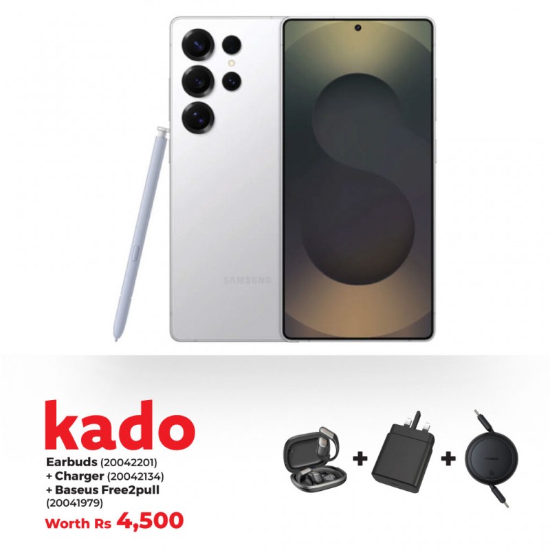 Samsung Galaxy S25 Ultra Whitesilver 512GB & FREE B15 EARBUDS & CHARGER & Baseus Pull 60w 1m Charging Cable