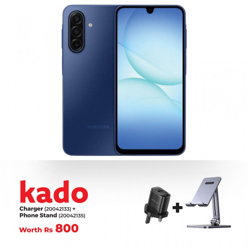 SAMSUNG GALAXY A17 4G 128GB BLUE & Free CHARGER AS-258 + PHONE STAND AS-T627