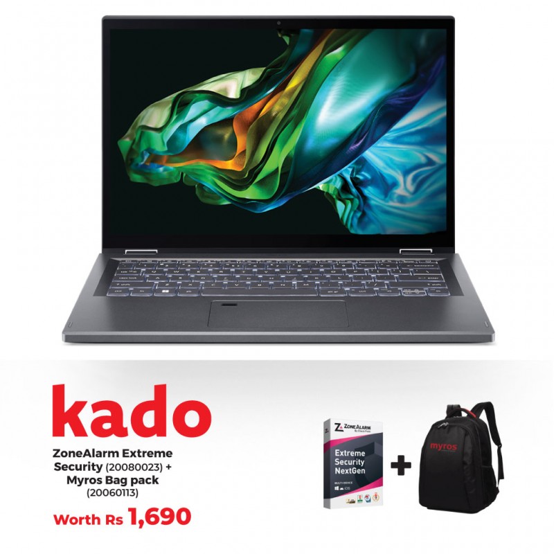 Acer Aspire Spin 14 Core 7 Processor 150U & Free ZoneAlarm Extreme Security + Myros Backpack / Carry Case