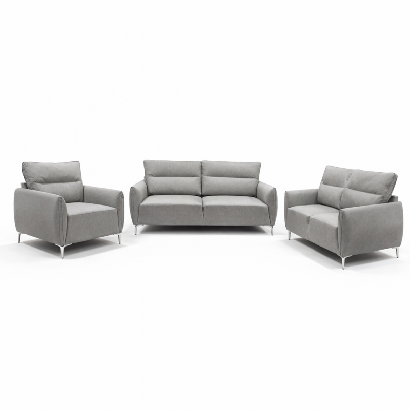 Taglia 3+2+1 Str Fabric Grey Leather Gel