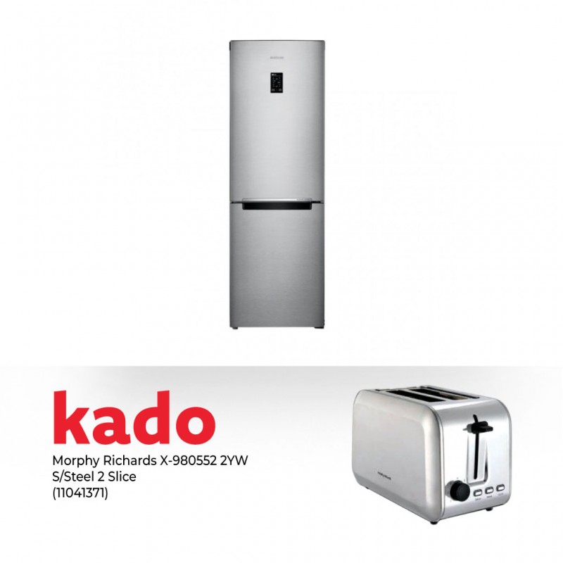 Samsung RB29FERNDSA Refrigerator & Free Morphy Richards X-980552 2YW S/Steel 2 Slice Toaster
