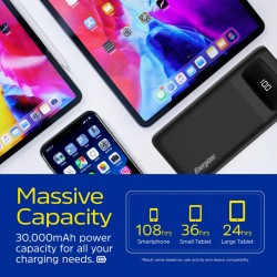 ENERGIZER UE30063PQ 30,000mAh POWERBANK BLACK